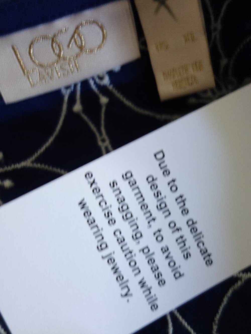 NWT LOGO LAVISH Navy Snap Front Boho Top w/ Lace & Embroidery – XL - Picture 5 of 7